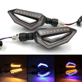 Motosiklet Sinyal LED Takımı Amerikan Park Modüllü Çift Renk 12V Drl Universal Mavi-Beyaz